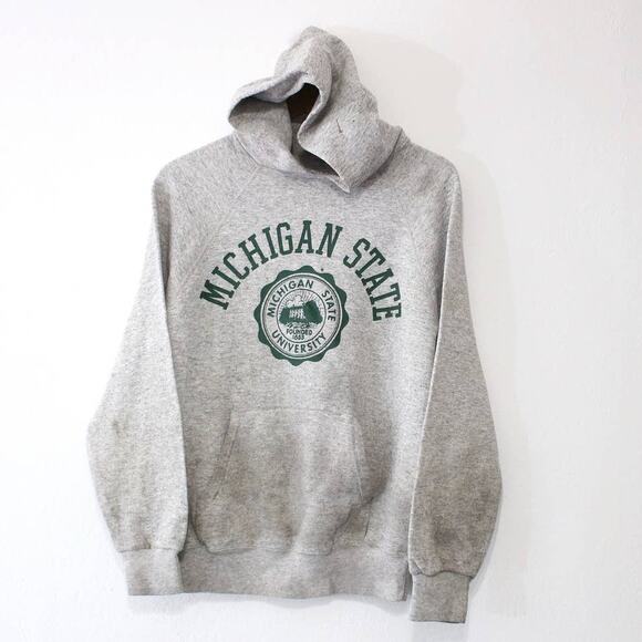 Vintage Michigan State Spartans Hooded Sweatshirt Large - Picture 1 of 10